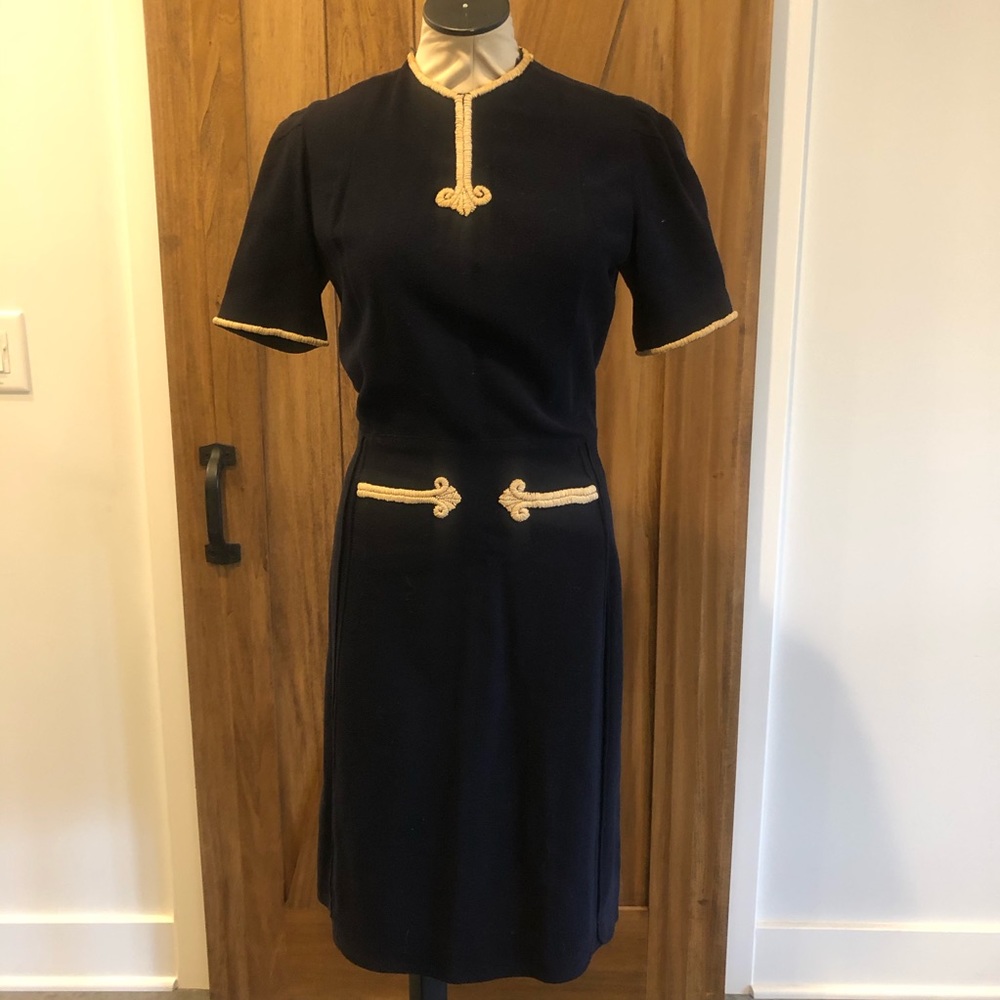 Vintage Dress with Embroidered Detail and Buttons